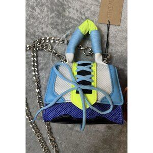NWT STEVE MADDEN BDORAA mini FLAP TOP CROSSBODY BAG + Top Handle & Chain, Blue